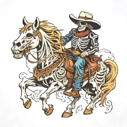 skeleton cowboy tattoo design idea