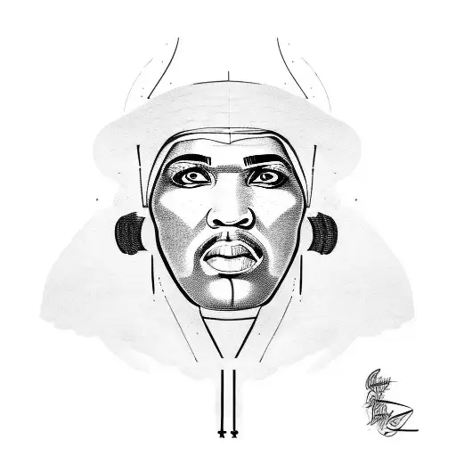 muhammed ali siloutette with some of his greatest quotes around it tattoo design idea