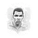 muhammed ali siloutette with some of his greatest quotes around it tattoo design idea