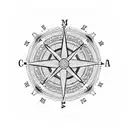 Cuba and Colombia compass tattoo design idea