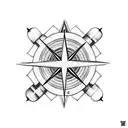 Cuba and Colombia compass tattoo design idea