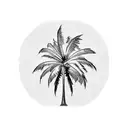 map with palm trees tattoo design idea