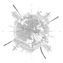 map with palm trees tattoo design idea