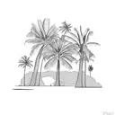 map with palm trees tattoo design idea