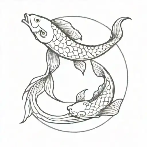 koi fish yin yang symbol tattoo design idea
