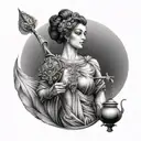 Themis with libra tattoo design idea