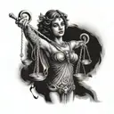 Themis with libra tattoo design idea