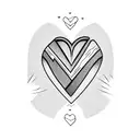 heart beat mountains tattoo design idea