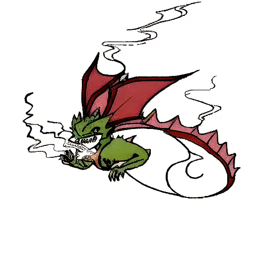 Smoking Dragon tattoo design idea