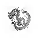Dragon smoking tattoo design idea