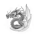 Dragon smoking tattoo design idea