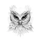 snow owl tattoo design idea