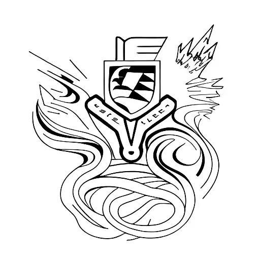 F1 car racing track tattoo design idea