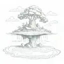Floating island  tattoo design idea