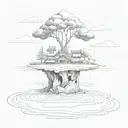 Floating island  tattoo design idea