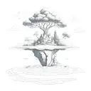 Floating island  tattoo design idea