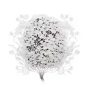 A trail of flowers leading to a mysterious book tattoo design idea