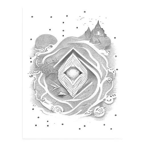 open door leading to the ocean  tattoo design idea