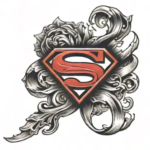 superman logo with D letter D tattoo design idea