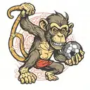 monkey fucking a football  tattoo design idea