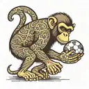 monkey fucking a football  tattoo design idea