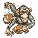 monkey fucking a football  tattoo design idea