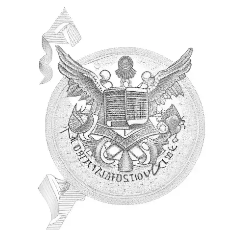 An elegant black and grey tattoo of a passport open to a page with Prague and Denmark stamps, surrounded by airplane silhouettes. tattoo design idea