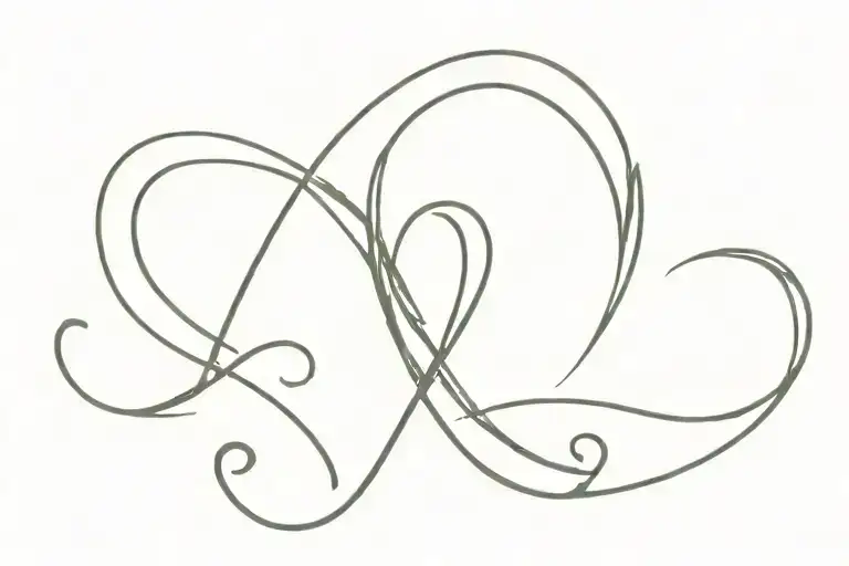 infinity love initials j and m  tattoo design idea