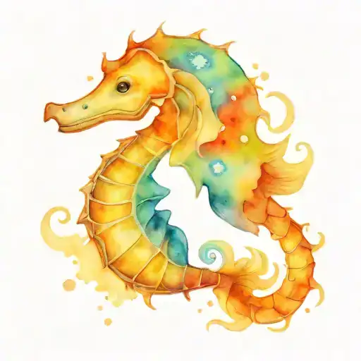 seahorse jellyfish starfish moon night sky stars  tattoo design idea