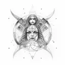 hecate line simbol tattoo design idea