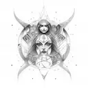 hecate line simbol tattoo design idea