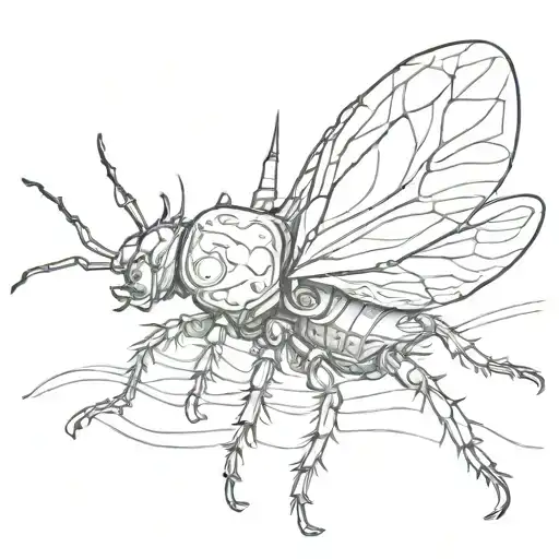 witch beetle resting tattoo design idea
