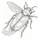 Witchy beetle resting tattoo design idea