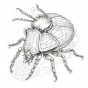 Witchy beetle resting tattoo design idea