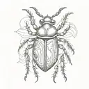 Witchy beetle resting tattoo design idea