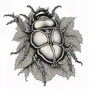 witchy beetle resting tattoo design idea