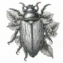 witchy beetle resting tattoo design idea