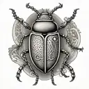 witchy beetle resting tattoo design idea