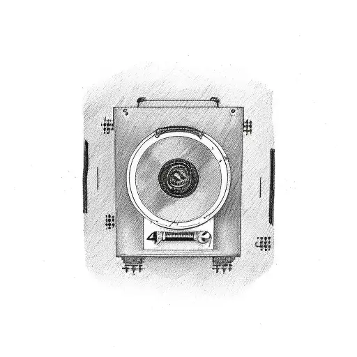 45 adapter for a record player tattoo design idea