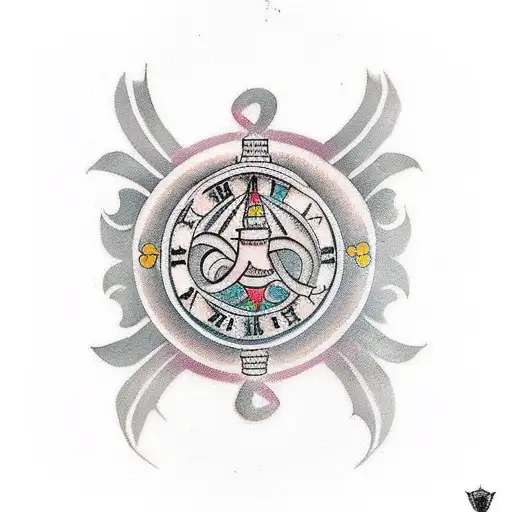 A traditional tribal tattoo with the following birth dates written in Roman numerals 16 July 1957, 21.03. 1941, 3.11.18 tattoo design idea