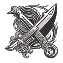 A stylized chef's knife and fork crossed over a dripping pipe wrench, symbolizing the client's passion for cooking and occupation as a plumber tattoo design idea