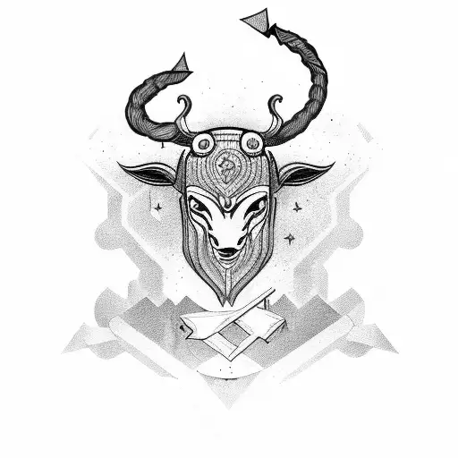 minotaur with axe tattoo design idea