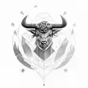 minotaur with number 4 tattoo design idea