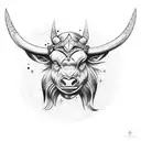 minotaur with number 4 tattoo design idea