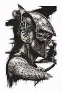 A black and white medium drawing on the arm that describe not to forget where you came from and where you belong, domina tattoo design idea