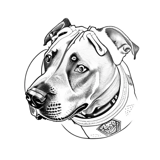 A bullterrier wearing a Jiu-Jitsu gi tattoo design idea