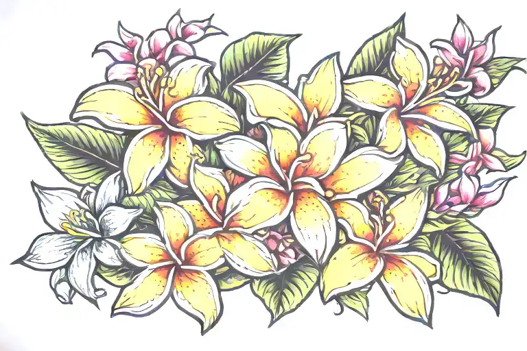 plumeria flower ti lei tattoo tattoo design idea