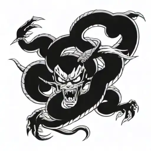 shenron dragon ball z tattoo design idea