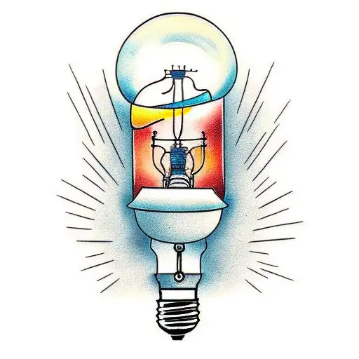 light bulb  tattoo design idea