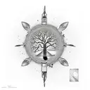broken light bulb with tree tattoo design idea